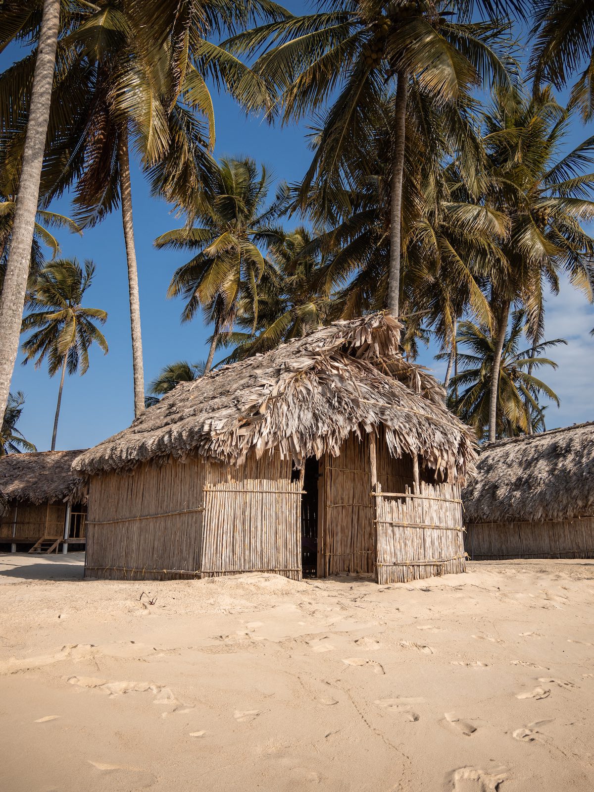 Traditional Guna-style cabin on Isla Franklin — rustic palm-thatched hut offering an authentic cultural stay in the heart of San Blas.
